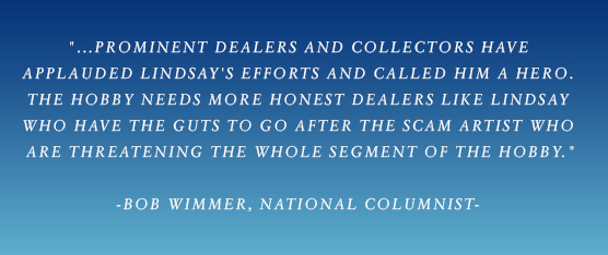 Ken Lindsay of Kenny Lindsay Benefit Auctioneers has been labeled a hero from dealers and collectors for his dedication to providing true collectible merchandise. 